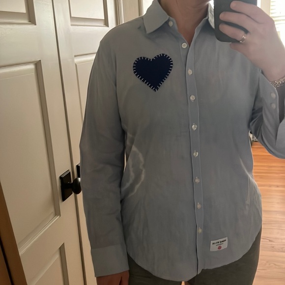 ROMI BASHA Cotton Button Down Shirt heart tie dye one size - Picture 6 of 16